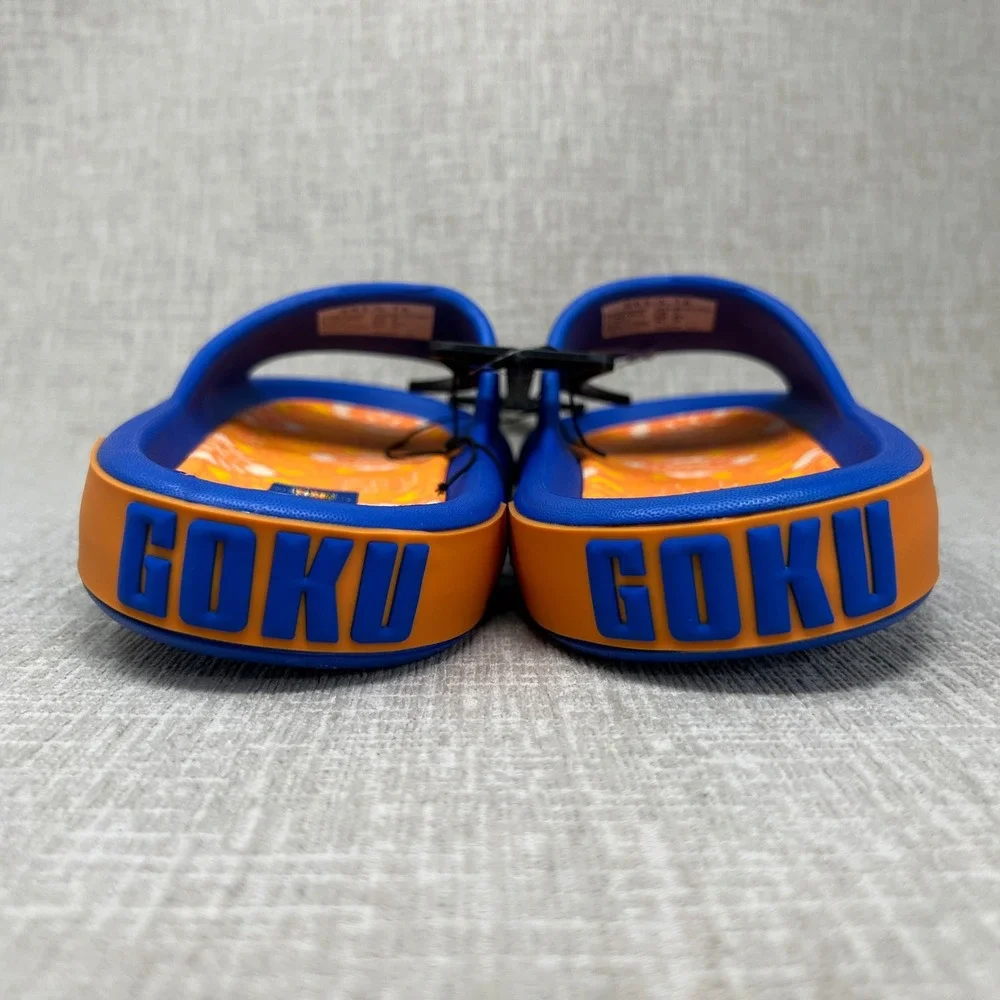 NEW Dragon Ball Super Goku Men's Size 8 Blue Orange Slide Sandals Ground Up